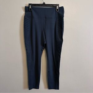 Athleta Delancey Moto tights teal size Large Petite